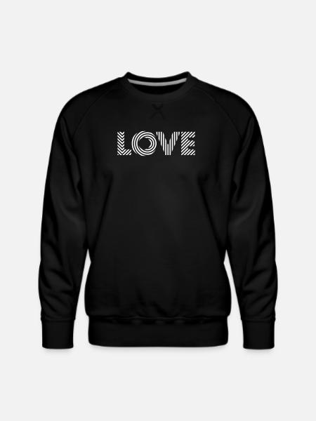 Love Square – Romantic Text Art - Men's Premium Sweatshirt - black