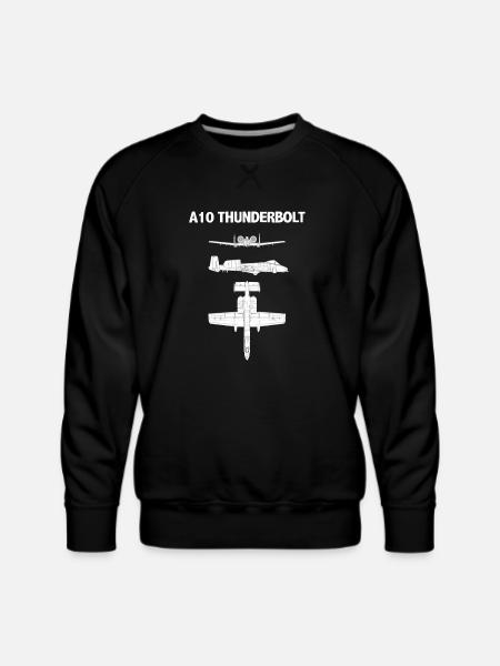 A-10 Thunderbolt Blueprint Art - Men's Premium Sweatshirt - black