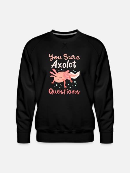 Axolotl Mexican Salamander Kawaii - Men's Premium Sweatshirt - black
