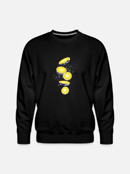 slice lemon - Men's Premium Sweatshirt - black