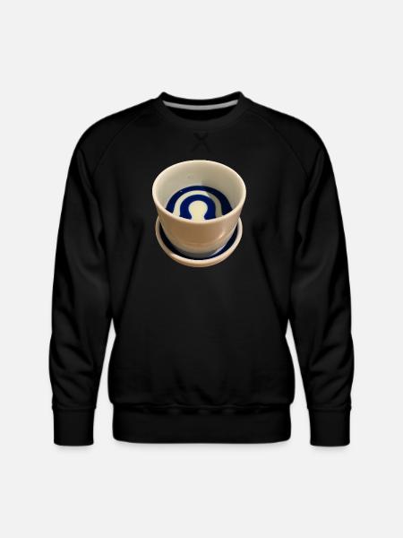Janome-choko sake cup - Men's Premium Sweatshirt - black