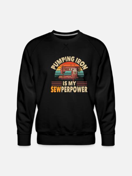Quilting Sewperpower Funny Sewing - Men's Premium Sweatshirt - black