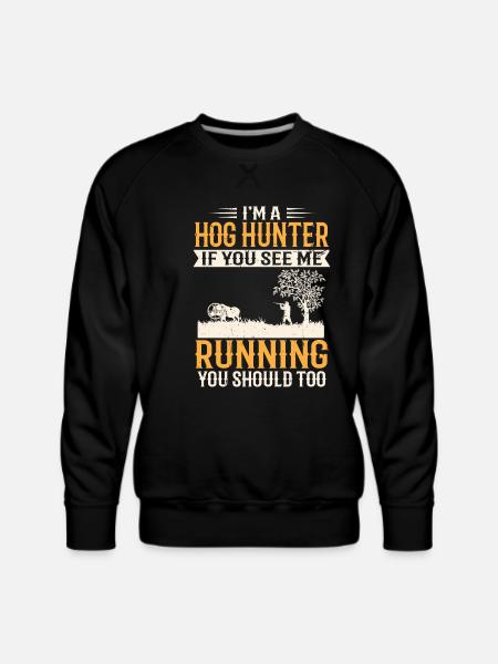 Hog HunterFunny Boar Hunting - Men's Premium Sweatshirt - black