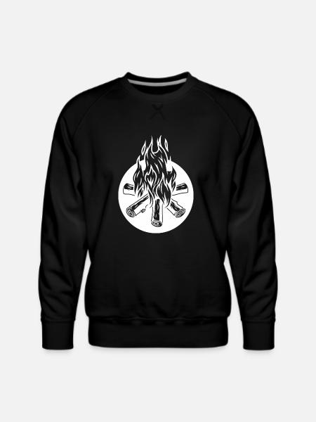 BONFIRE WHITE - Men's Premium Sweatshirt - black