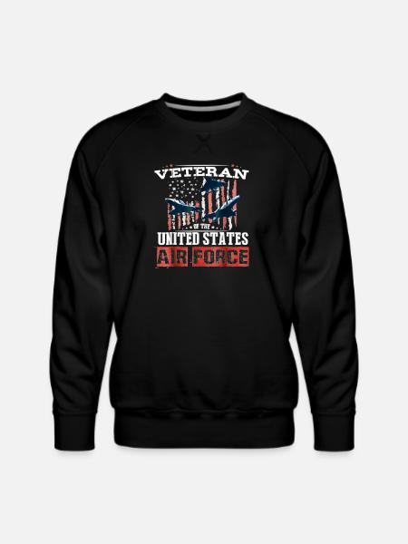 USAF Veteran Pride Art - Men's Premium Sweatshirt - black