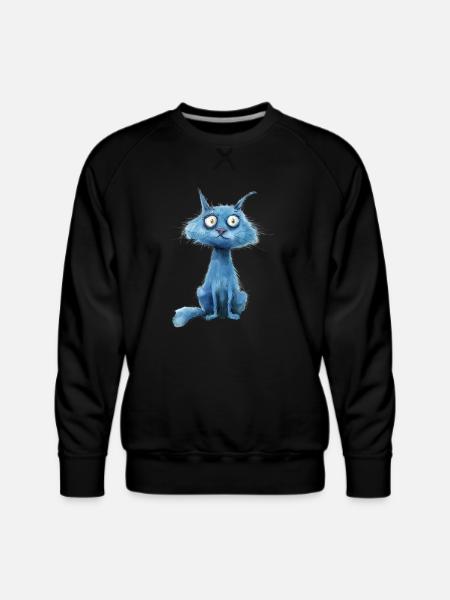Funny Cat - Men's Premium Sweatshirt - black