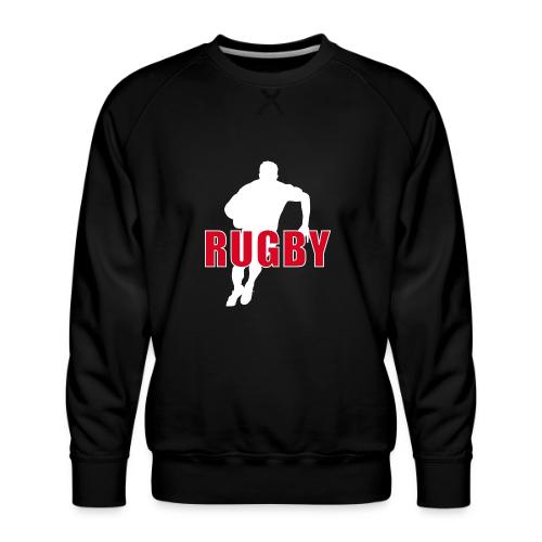 Bold Rugby Action Silhouette - Men's Premium Sweatshirt