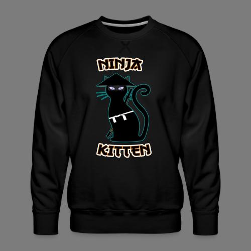 Ninja cat samurai kitten Assassin kitty Meow - Men's Premium Sweatshirt