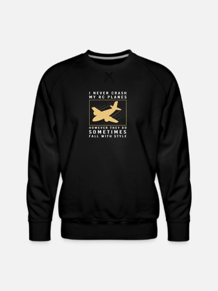RC Plane Pilot Remote Control - Men's Premium Sweatshirt - black