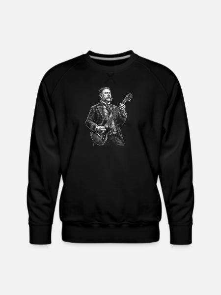 Chester A. Arthur Playing Guitar - Men's Premium Sweatshirt - black