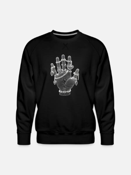 Love hand - Men's Premium Sweatshirt - black