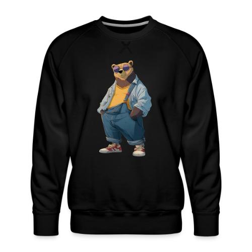 Fashion Streetwear Bear Cartoon Art - Men's Premium Sweatshirt