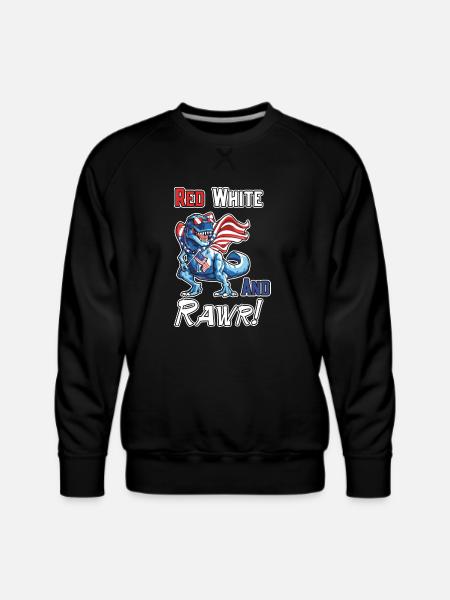Red White And Rawr - Men's Premium Sweatshirt - black