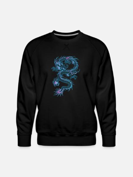 chinese dragon - Men's Premium Sweatshirt - black