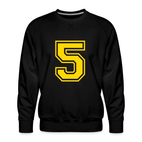 Number 5 in a classic athletic collegiate font - Men's Premium Sweatshirt