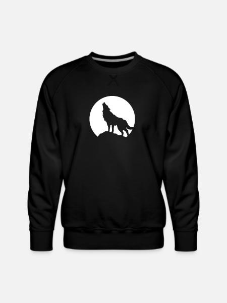 Howling Wolf - Men's Premium Sweatshirt - black