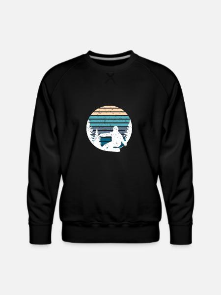 Pine Tree & Snowboard Art - Men's Premium Sweatshirt - black