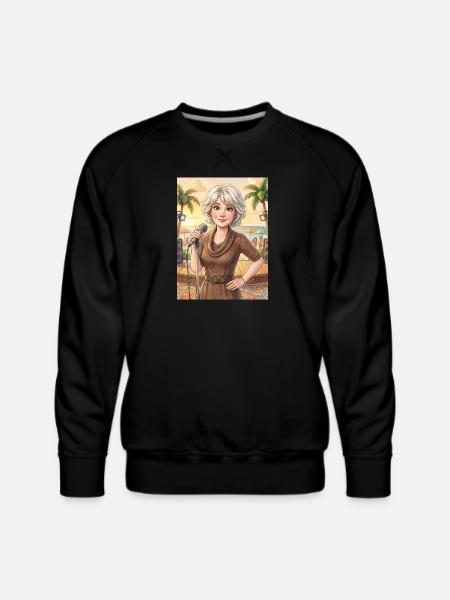Beach Singer at Sunset - Men's Premium Sweatshirt - black