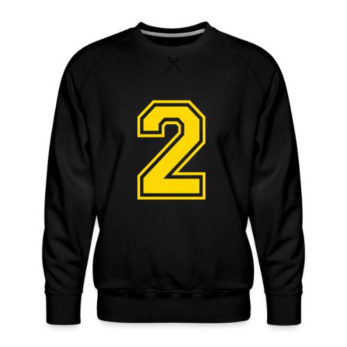Number 2 in a classic athletic collegiate font - Men's Premium Sweatshirt