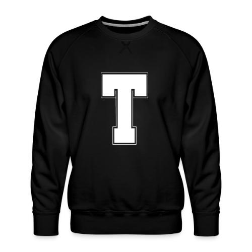 White Letter T – Varsity Alphabet Monogram - Men's Premium Sweatshirt