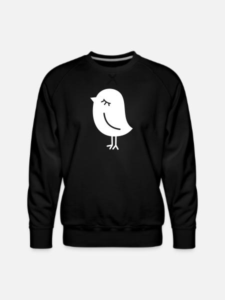 Cute Sparrow Chick – Tweeting Birdie - Men's Premium Sweatshirt - black