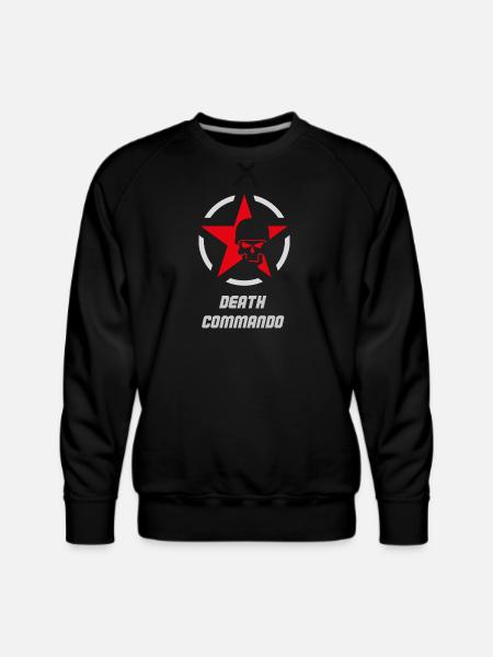 Death Commando Military Skull - Men's Premium Sweatshirt - black