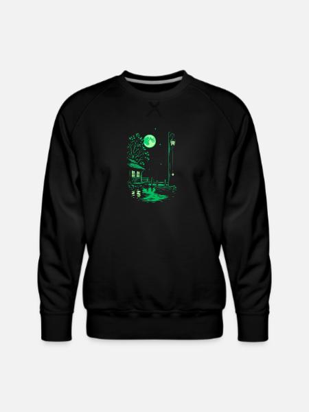 Moonlit Marina - Men's Premium Sweatshirt - black
