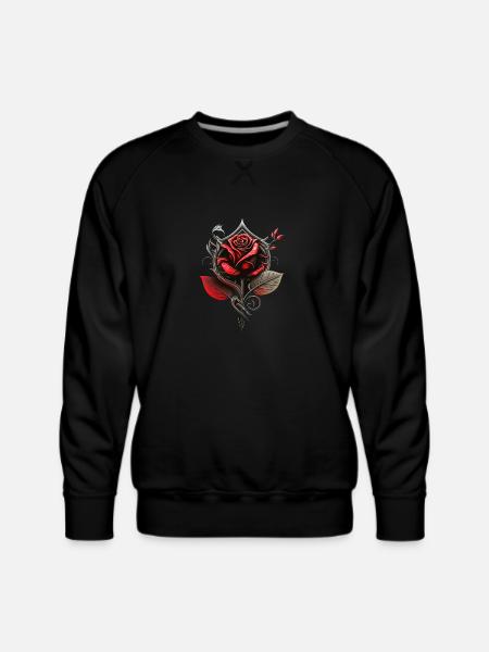 Red rose - Men's Premium Sweatshirt - black