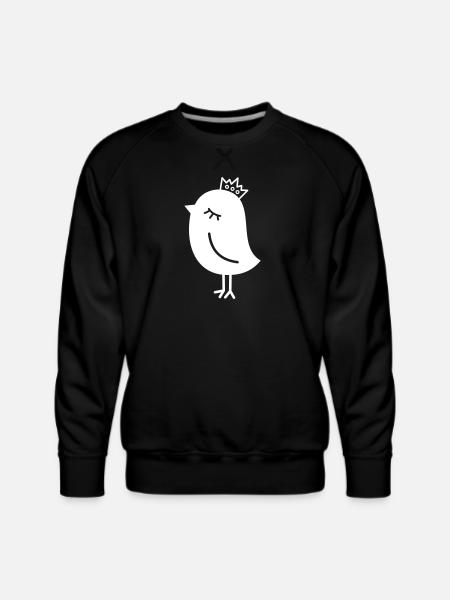 Royal Sparrow – Crowned Birdie - Men's Premium Sweatshirt - black