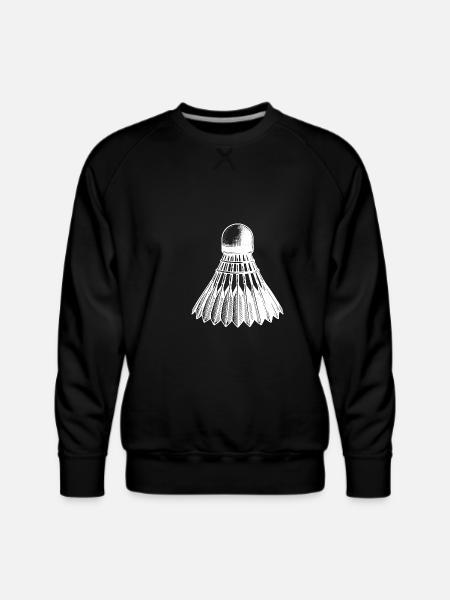Badminton Ball Tattoo Style - Men's Premium Sweatshirt - black