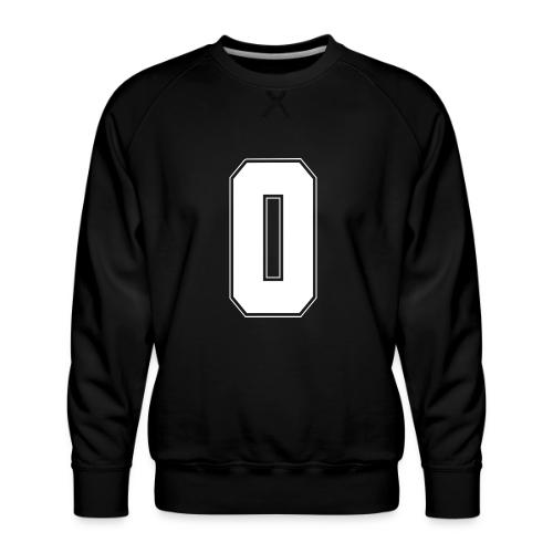 White Number 0 – Varsity Font - Men's Premium Sweatshirt