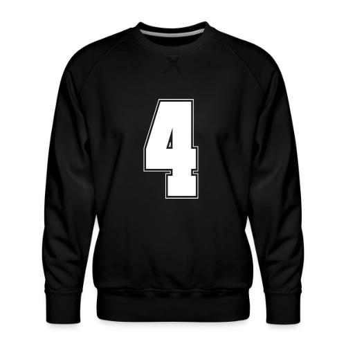 White Number 4 – Varsity Font - Men's Premium Sweatshirt