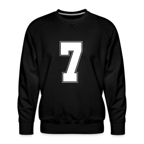 White Number 7 – Varsity Font - Men's Premium Sweatshirt