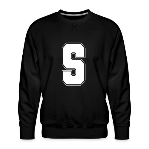 White Letter S – Varsity Alphabet Monogram - Men's Premium Sweatshirt