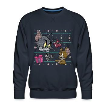 Tom and Jerry Ugly X-Mas Ho! Oh! Oh! - Men's Premium Sweatshirt - navy - Front