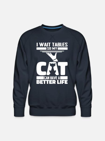 Waiter Waitress Cat - Men's Premium Sweatshirt - navy