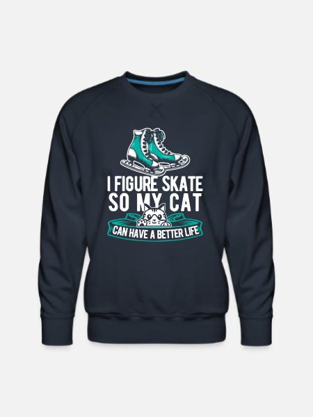 Figure Skating Cat - Men's Premium Sweatshirt - navy