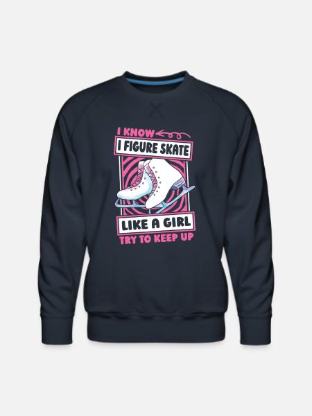 Figure Skating Funny - Men's Premium Sweatshirt - navy