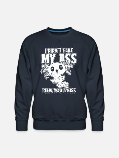 Axolotl Salamander Funny - Men's Premium Sweatshirt - navy