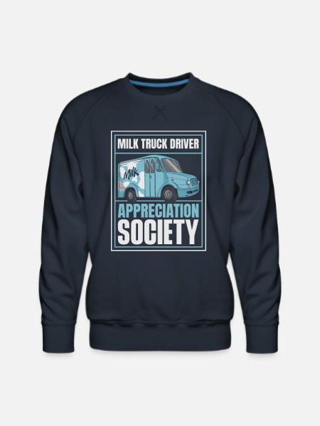 Milk Funny Milk Truck - Men's Premium Sweatshirt - navy