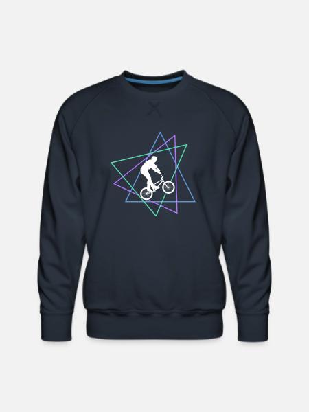 Geometric BMX Stunt Rider - Men's Premium Sweatshirt - navy