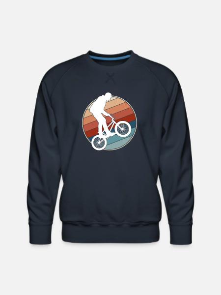 Retro BMX Rider - Men's Premium Sweatshirt - navy