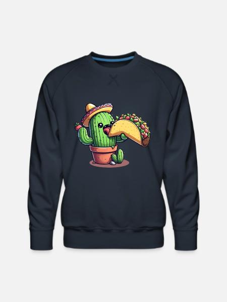 Mexican taco cactus - Men's Premium Sweatshirt - navy