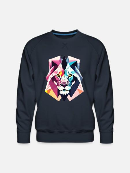 Polygon lion - Men's Premium Sweatshirt - navy