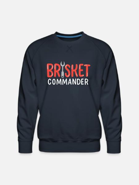 Brisket Commander Bbq Grillmaster - Men's Premium Sweatshirt - navy