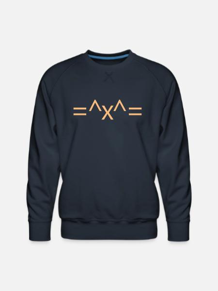 Cat Face Emoticon - Men's Premium Sweatshirt - navy