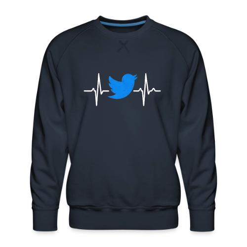 Social Media Heartbeat Blue Bird Graphic - Men's Premium Sweatshirt
