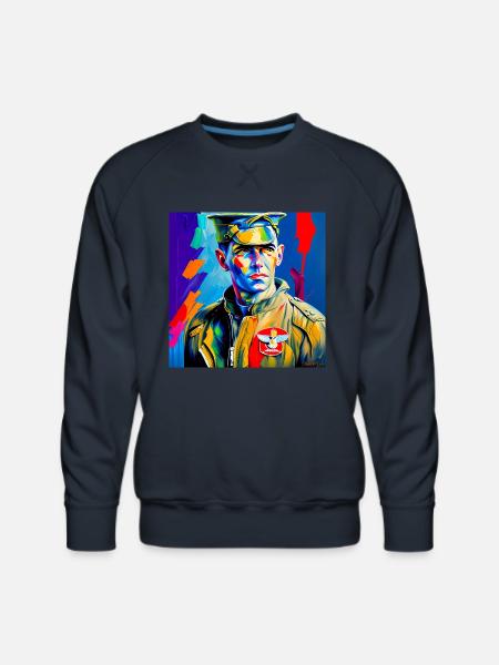 American Bomber Pilot - WW2 - Men's Premium Sweatshirt - navy