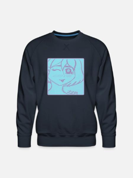 Cotton Candy Synth Girl - Men's Premium Sweatshirt - navy