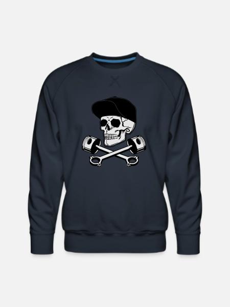 Skull & Pistons - Men's Premium Sweatshirt - navy